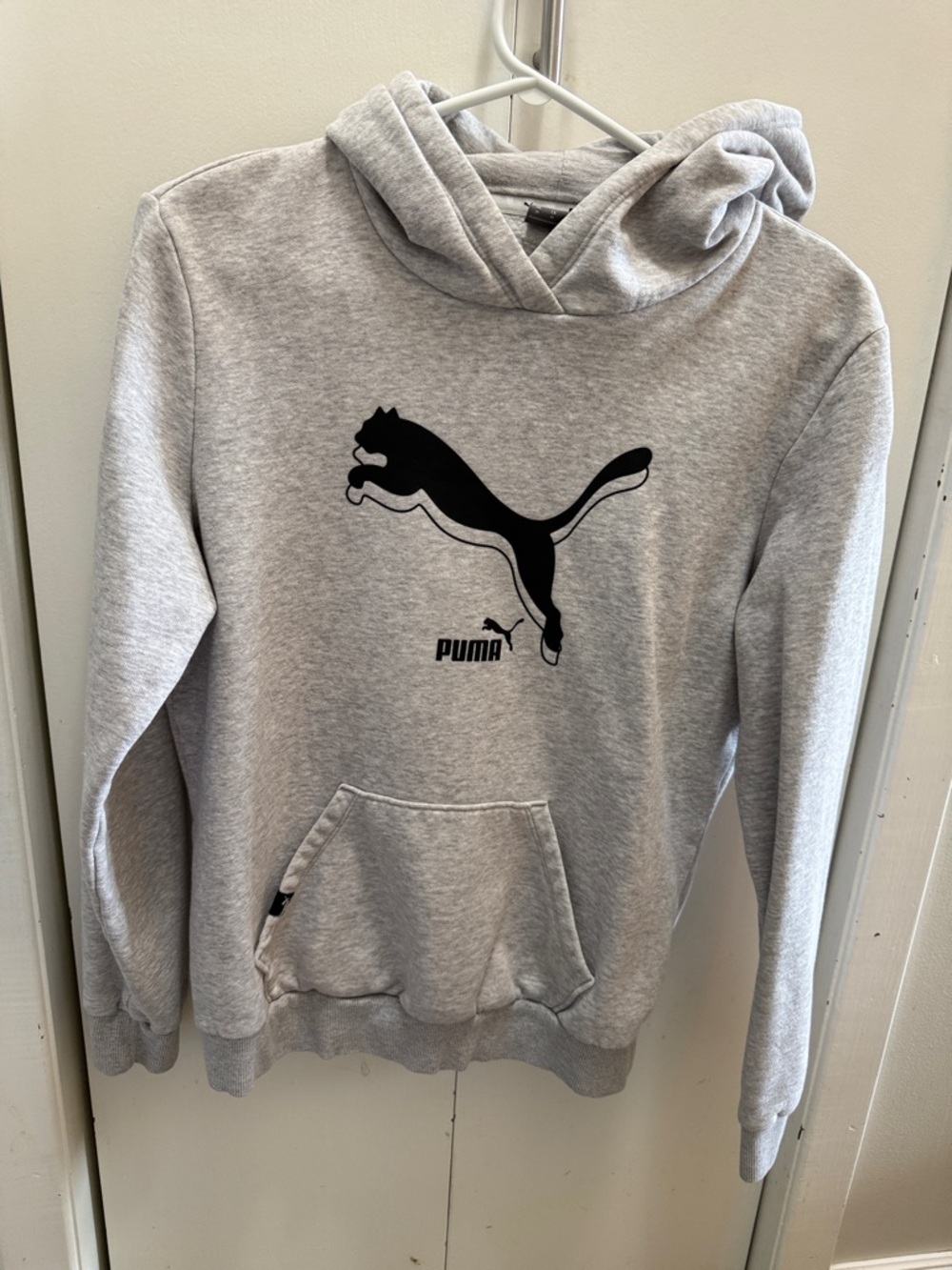 Puma Light Gray Hoodie with Black Logo